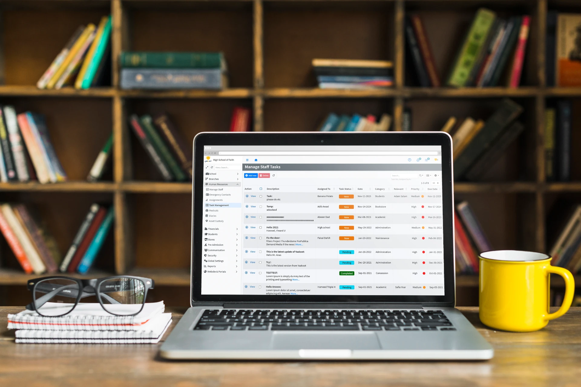 Yaakoot administrators dashboard